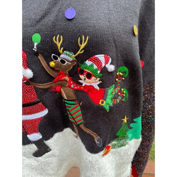 Christmas Sweater With Santa & Reindeer Design Funny Size 4X - Picture 3 of 9